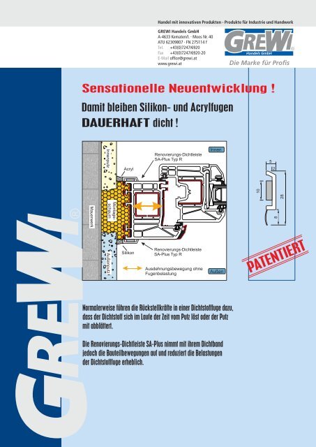 Infomationsblatt ALTBAU LEISTE - GREWI Handels  GmbH