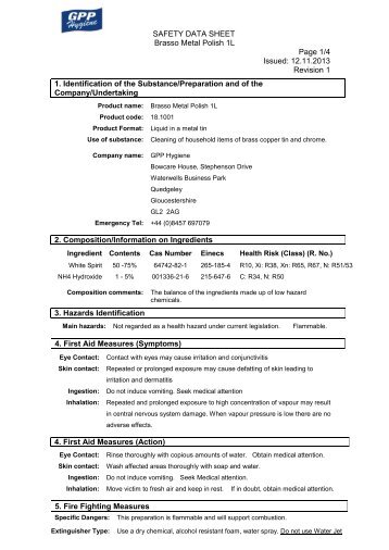 Download COSHH data sheet - Bowcare