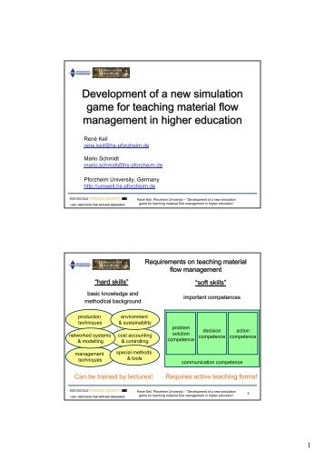 Development of a new simulation game for teaching material flow ...