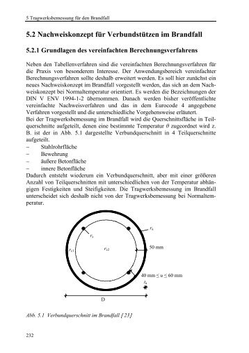 5.2 Nachweiskonzept für Verbundstützen im Brandfall