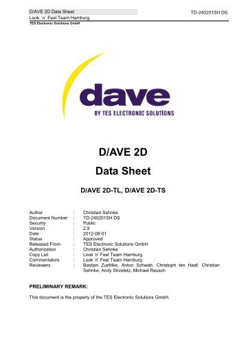 D/AVE 2D Data Sheet - TES Electronic Solutions