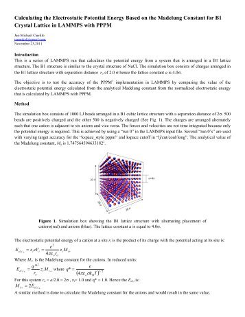 Calculating the Electrostatic Potential Energy Based on ... - Lammps