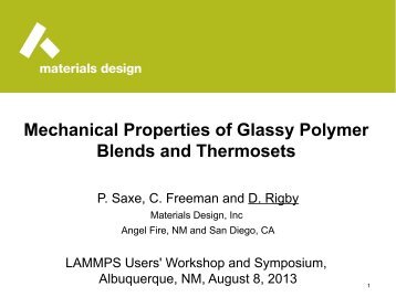 Mechanical Properties of Glassy Polymer Blends and ... - Lammps