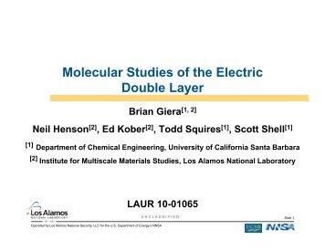 Molecular Studies of the Electric Double Layer - Lammps