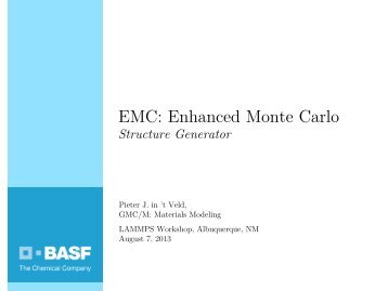 Building LAMMPS Input Structures by Monte Carlo Means