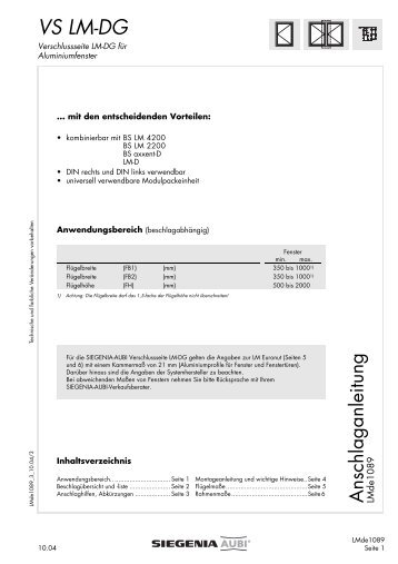 VS LM-DG - SIEGENIA-AUBI Dokumentationsportal