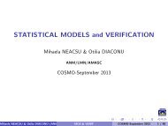 STATISTICAL MODELS and VERIFICATION - Cosmo