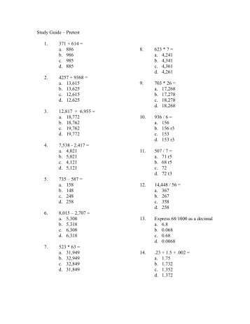 Math Review for Electrician Apprentices Math Review for Electrician Apprentices