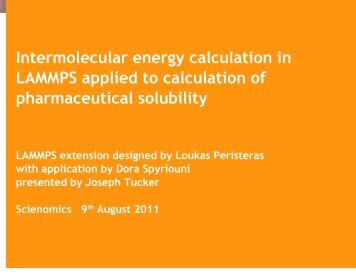 Calculate pharmaceutical solubility using classical ... - Lammps