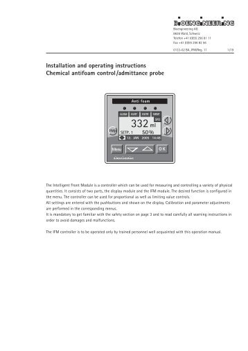 Installation and operating instructions Chemical ... - Qas-inc.com