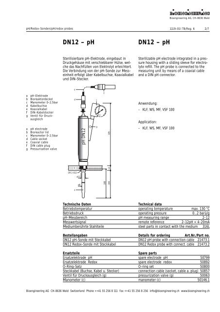 pH/Redox-Sonden pH/redox probes - Qas-inc.com