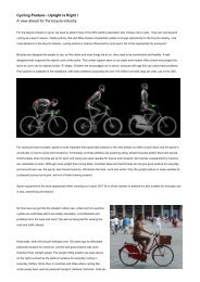 Cycling Posture - Upright is Right ! A view ahead for the bicycle ...