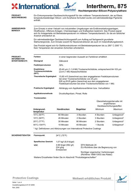 Intertherm® 875 - H & S Beschichtungssysteme