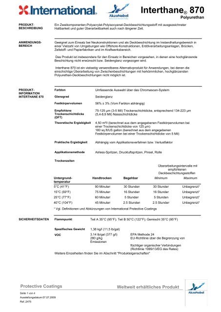 Interthane® 870 - H & S Beschichtungssysteme