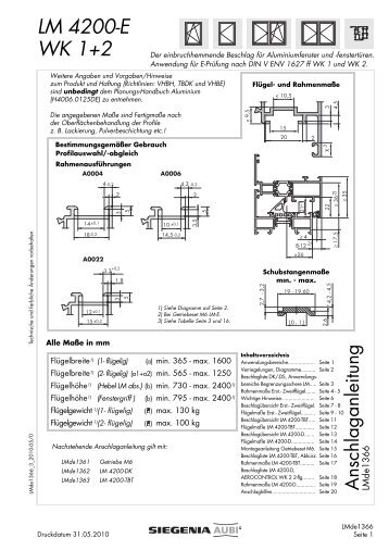 LM 4200-E WK 1+2 - SIEGENIA-AUBI Dokumentationsportal