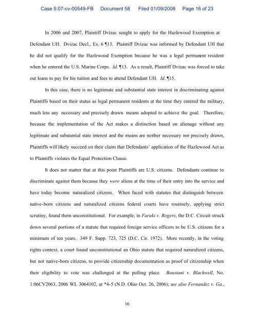 plaintiffs' motion for preliminary injunction and brief in - maldef