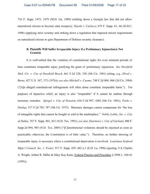 plaintiffs' motion for preliminary injunction and brief in - maldef