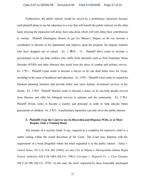 plaintiffs' motion for preliminary injunction and brief in - maldef