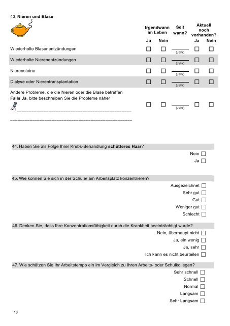 Fragebogen Jugendliche - Schweizer Kinderkrebsregister