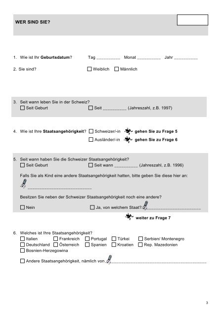 Fragebogen Jugendliche - Schweizer Kinderkrebsregister