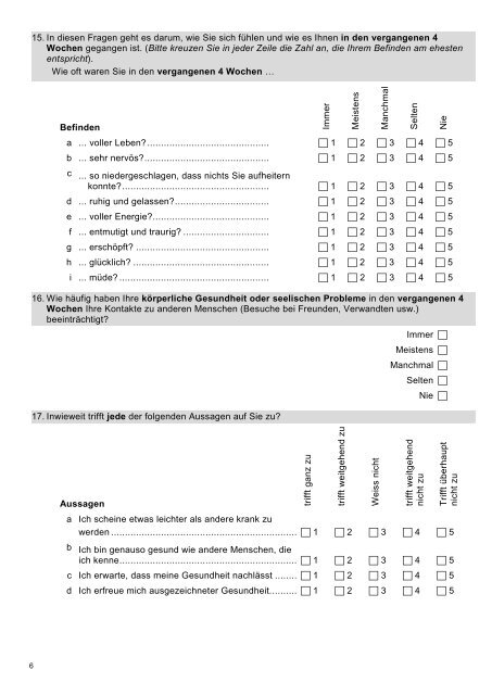 Fragebogen Jugendliche - Schweizer Kinderkrebsregister