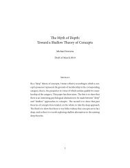 The Myth of Depth: Toward a Shallow Theory of ... - Michael Strevens