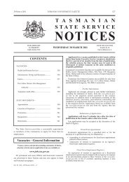 State Service Notices 30 March 2011 - Tasmanian Government ...