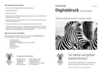 Preisliste 2012 Digitaldruck schwarz/weiss (PDF) - Berti Druck AG