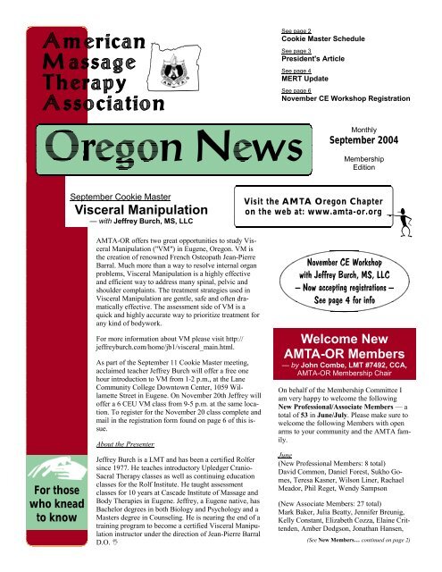 AMTA OR Web News - Oregon Chapter of The American Massage ...