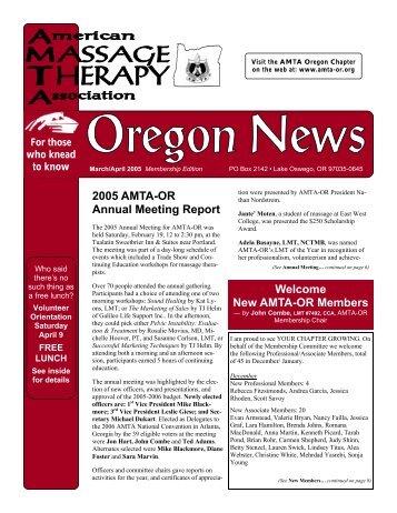 AMTA OR Web News - Oregon Chapter of The American Massage ...