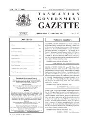 29 February 2012 - Tasmanian Government Gazette