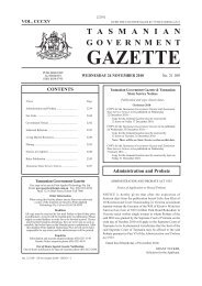 21109 - Gazette 24 November 2010 - Tasmanian Government Gazette