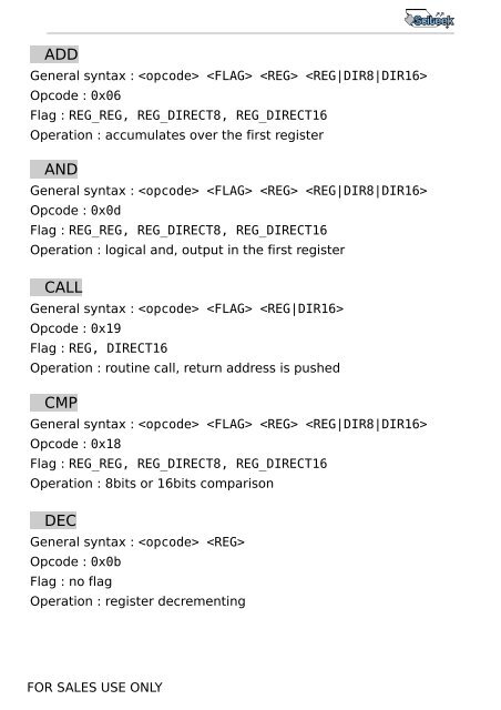 Scios Instruction Set