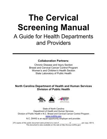 The Cervical Screening Manual - NC BCCCP - NC Department of ...