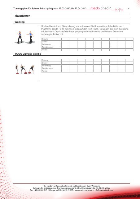 Trainingsplan - medo.check