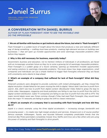 Download the Flash Foresight FAQ - Daniel Burrus