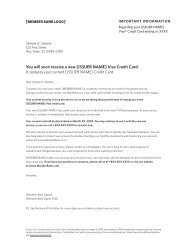 Cardholder Reissue Notification Letter â Credit Card