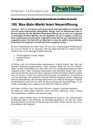 Presse-Information 100. Max-Bahr-Markt feiert ... - Praktiker