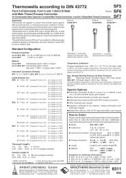 Thermowells according to DIN 43772 SF5 SF6 SF7 8311