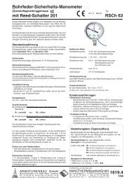 Rohrfeder-Sicherheits-Manometer mit Reed-Schalter 201 RSCh 63 ...