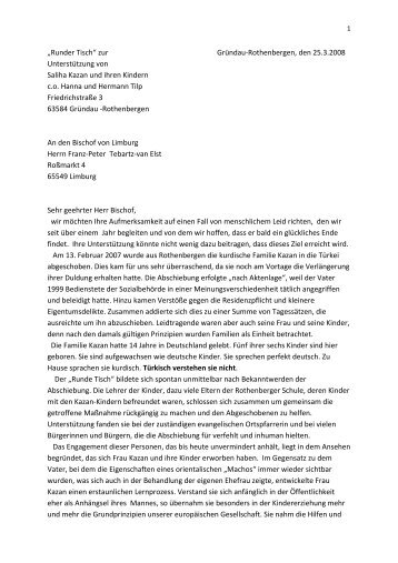 Brief an Bischof Tebartz von Elst - Kinderhilfe-kazan.de