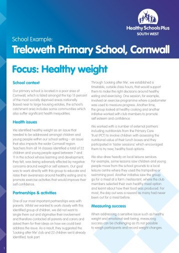Treloweth Primary School, Cornwall - Cornwall Healthy Schools
