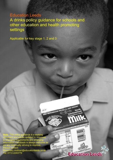 School drinks policy guidance March 2010 - Cornwall Healthy Schools