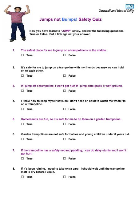 true or false questions for kids