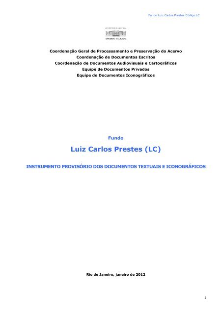Luiz Carlos Prestes - Arquivo Nacional