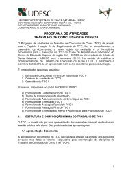 PROGRAMA DE ATIVIDADES TRABALHO DE ... - Ceres - Udesc