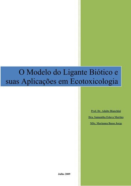 Modelo do Ligante BiÃ³tico - INCT - Toxicologia AquÃ¡tica - Furg