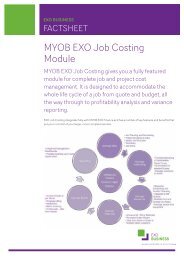 MYOB eXO Job costing Module - Kilimanjaro Consulting