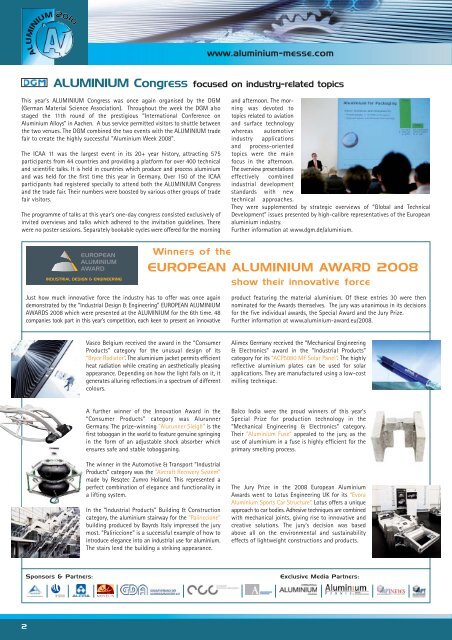 ALUMNIUM Newsletter 11/ 2008