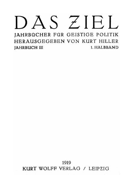 1919 Das Ziel. III. Jahrbuch, 1. Halbband, S. 218-224